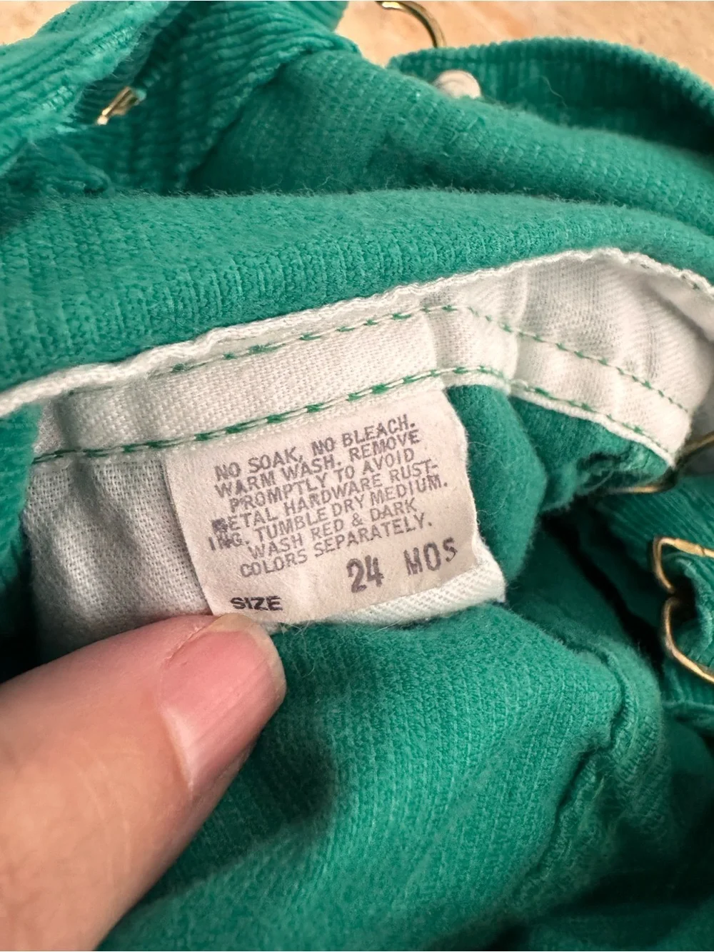 Vintage OshKosh B'gosh green corduroy overalls Made in USA 24 months